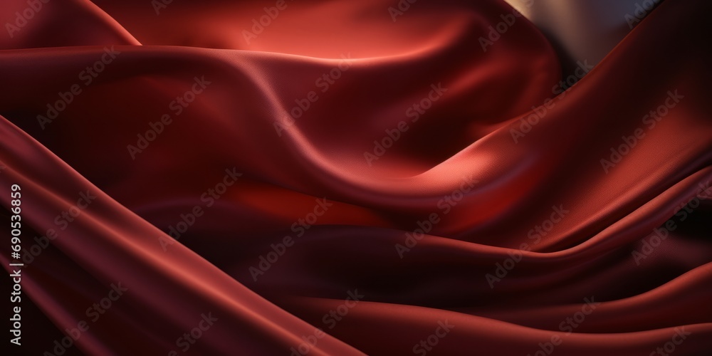 Poster A fluid and dynamic abstract image of a satin fabric in motion.