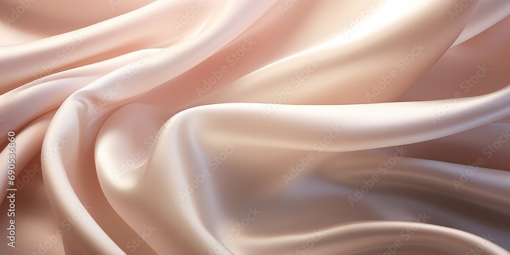 Poster A fluid and dynamic abstract image of a satin fabric in motion.