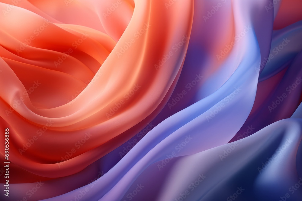 Poster a fluid and dynamic abstract image of a satin fabric in motion.