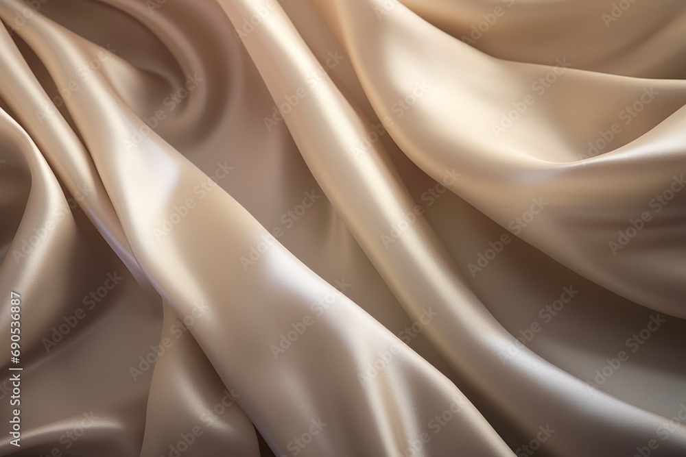 Poster a fluid and dynamic abstract image of a satin fabric in motion.