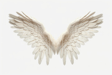 Fototapeta premium White beautiful angel wings, png.Generative AI.