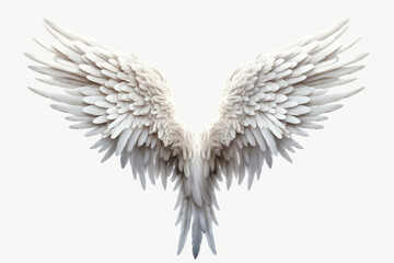 Fototapeta premium White beautiful angel wings, png.Generative AI.