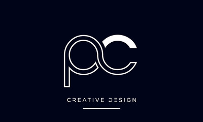 Alphabet letters PC or CP logo monogram