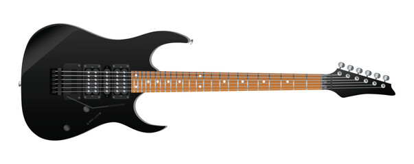 Electric rock guitar. Vector realistic illustration.