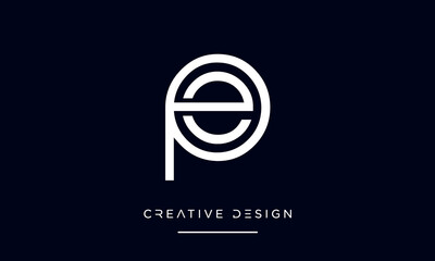 PE or EP Alphabet letters logo monogram