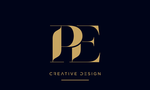 PE or EP Alphabet letters logo monogram