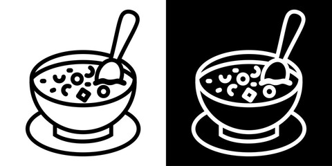 Soup pottage, broth food, bowl dish icon