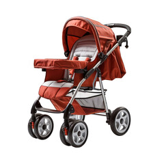 Stroller on White Background Isolated on Transparent or White Background, PNG