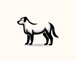 stand dog art logo design template illustration inspiration