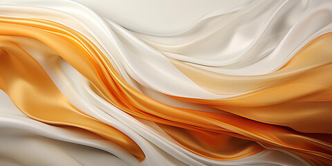 Wellenmotiv in leuchtenden gelb mit weißen Farben als Hintergrundmotiv für Webdesign im Querformat für Banner, ai generativ