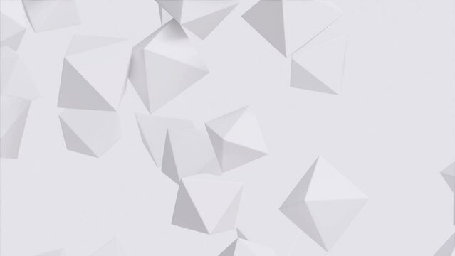 Animation of a cube floating in a blank, weightless space, Motion graphics with clean, abstract images