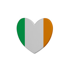 World countries. Heart element on white background. Ireland