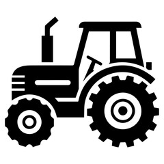 Tractor vector silhouette black color, Tractor icon vector silhouette