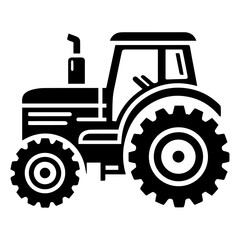 Tractor vector silhouette black color, Tractor icon vector silhouette