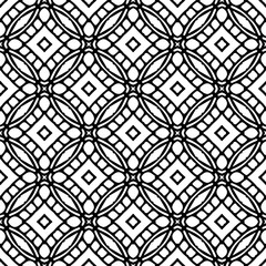 Fototapeta premium Wallpaper with Seamless repeating pattern. Black and white pattern . Abstract background. Monochrome texture for web page, textures, card, poster, fabric, textile.