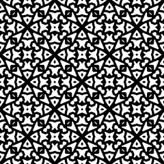 Wallpaper with Seamless repeating pattern.  Black and white pattern . Abstract background. Monochrome texture  for web page, textures, card, poster, fabric, textile.