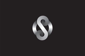 S infinity technology logo design vector template - obrazy, fototapety, plakaty