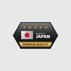 Made in japan product label and logo isolated
