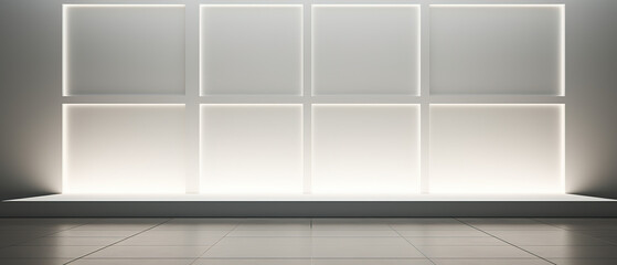 Minimalist charm of a panel mock up, hidden lights and shadows on a cozy background