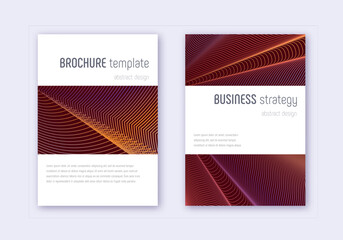 Minimalistic cover design template set. Orange abs