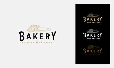 Bakery and Cake Vintage Logo Design Vector Template, Bakery Hand drawn logo