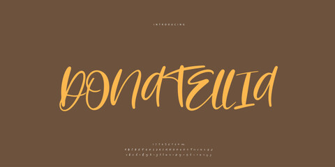 Abstract Fashion font alphabet. Minimal modern urban fonts for logo, brand etc. Typography Calligraphy typeface uppercase lowercase and number. vector illustration
