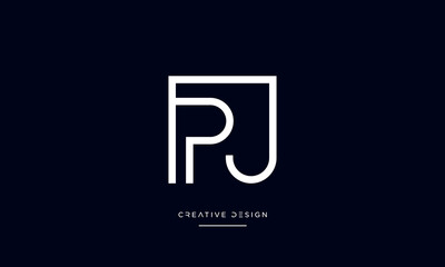 Alphabet letters PJ or JP logo monogram