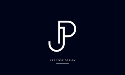 Alphabet letters PJ or JP logo monogram