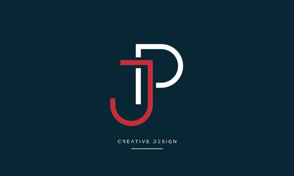 Alphabet letters PJ or JP logo monogram
