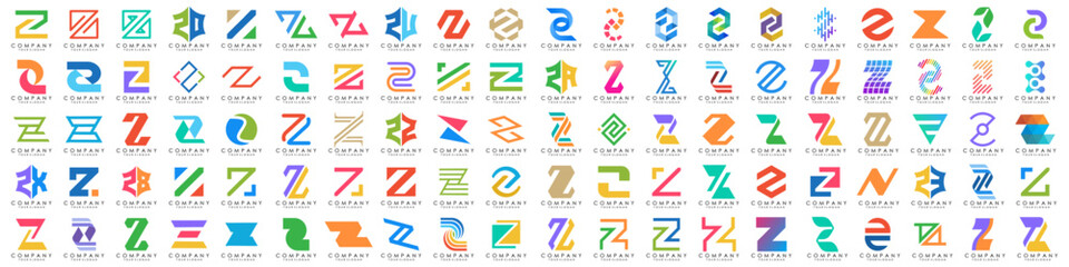 collection abstract letter Z logo design. modern logotype Z design with colorful. vector illustration