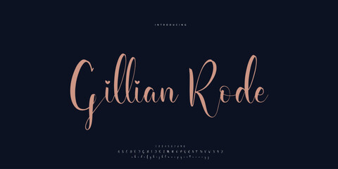 Abstract Fashion font alphabet. Minimal modern urban fonts for logo, brand etc. Typography Calligraphy typeface uppercase lowercase and number. vector illustration
