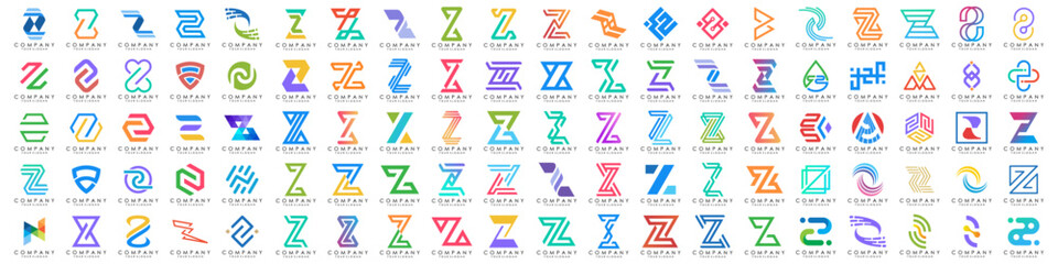 collection abstract letter Z logo design. modern logotype Z design with colorful. vector illustration