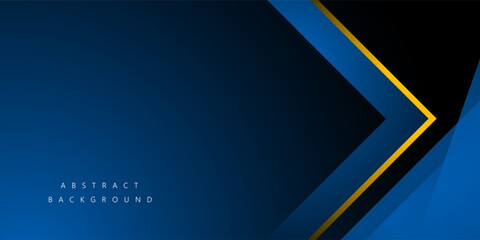 Obraz premium Abstract background Blue arrow with line yellow metallic. technology concept. vector illustration