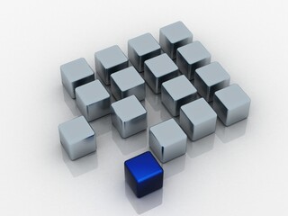 3d Render cubes background	