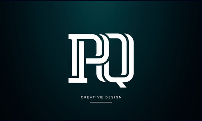 PQ or QP Alphabet letters logo monogram