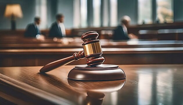 Judge Courtroom Gavel on Table during a Process