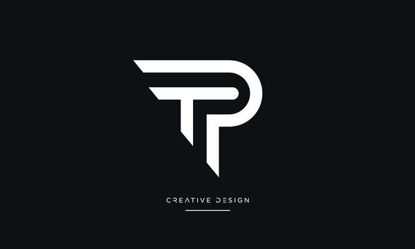 Alphabet letters icon logo PT or TP