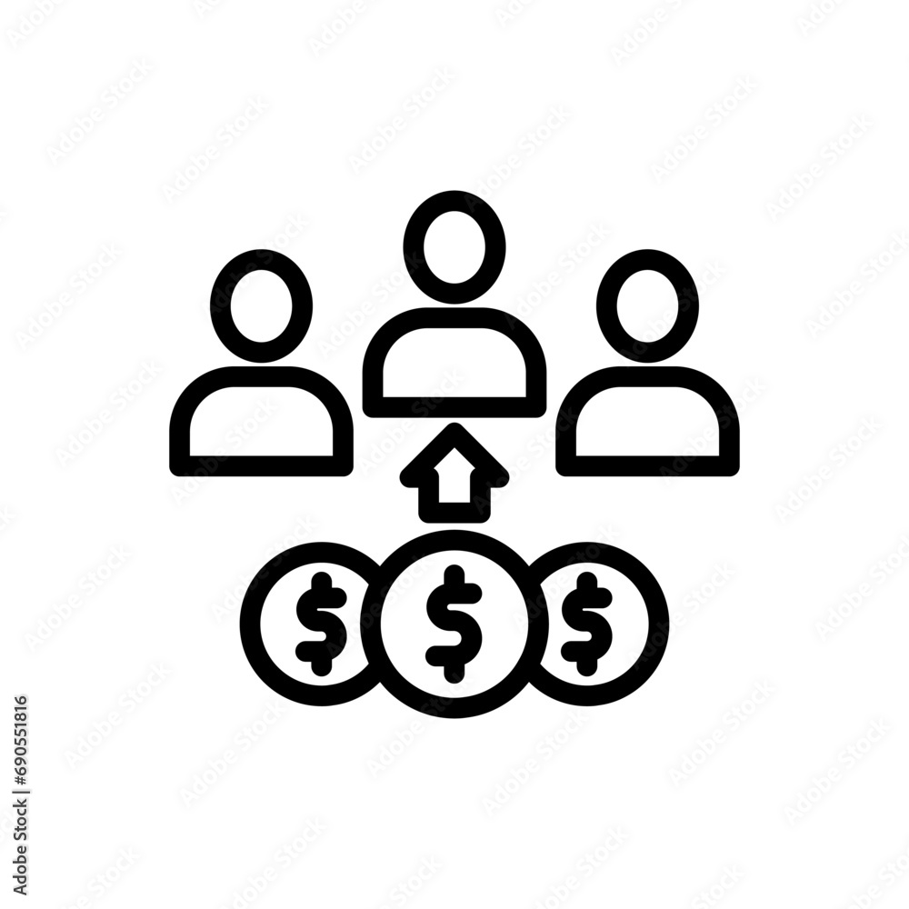 Poster dividend icon or logo design isolated sign symbol vector illustration - high quality line style vect