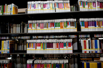 Obraz premium books in a library