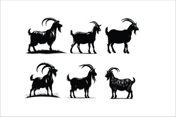  Goat Graphics Variety Pack Vector graphics, Farm animal Wildlife design, Vector artistry