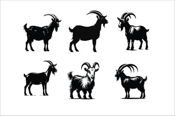  Goat Graphics Variety Pack Vector graphics, Farm animal Wildlife design, Vector artistry