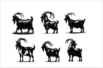  Goat Graphics Variety Pack Vector graphics, Farm animal Wildlife design, Vector artistry