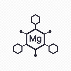 Magnesium. Chemicals micro and macroelements. Microelements necessary for humans. Vector illustration.