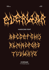 Metal font GOROK typography vector punk rock hardcore dark music typerface editable - obrazy, fototapety, plakaty
