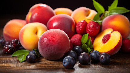 Naklejka na ściany i meble fruits HD 8K wallpaper Stock Photographic Image 