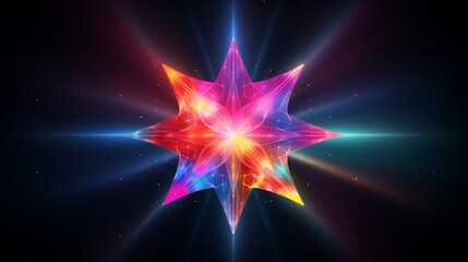 Abstract bright color background with space for text in the shape of a star. - Illustration for your design.