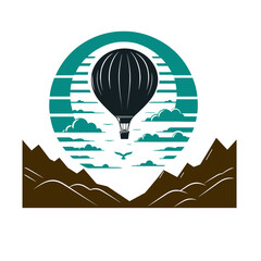 Hot air balloon in the sky with clouds