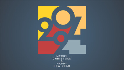 2024 font design for New Year's Day , on background , Number design template,  Vector illustration EPS 10