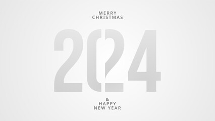 2024 font design for New Year's Day , on white background , Number design template,  Vector illustration EPS 10