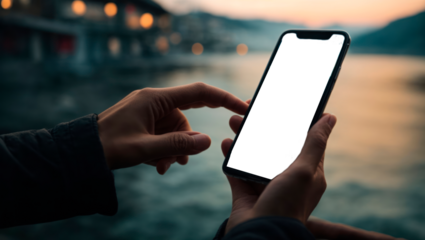hand holding mobile phone